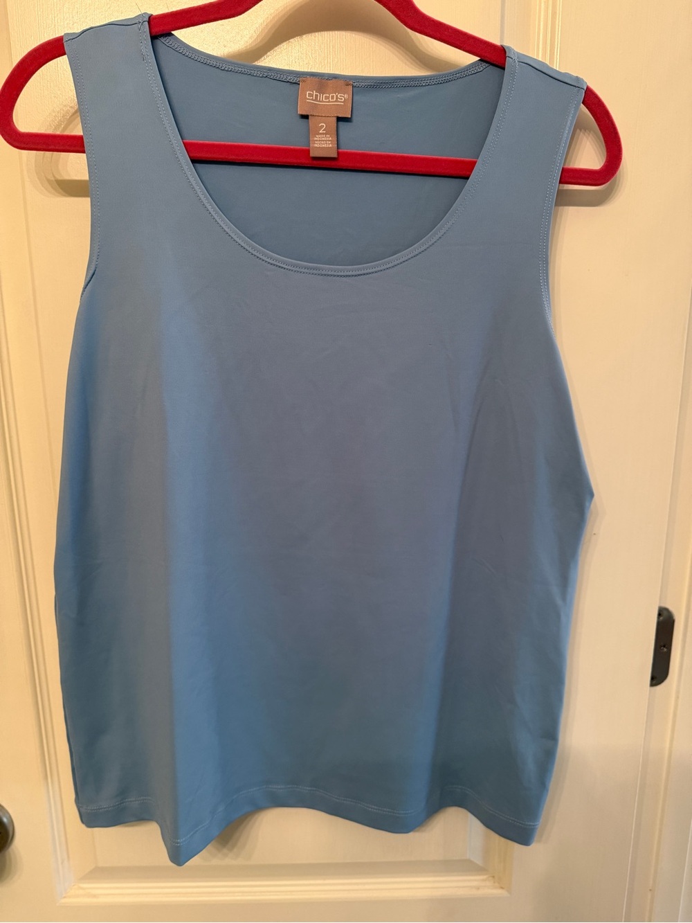 Chico's Microfiber Sky Blue Scoop Neck Tank Top